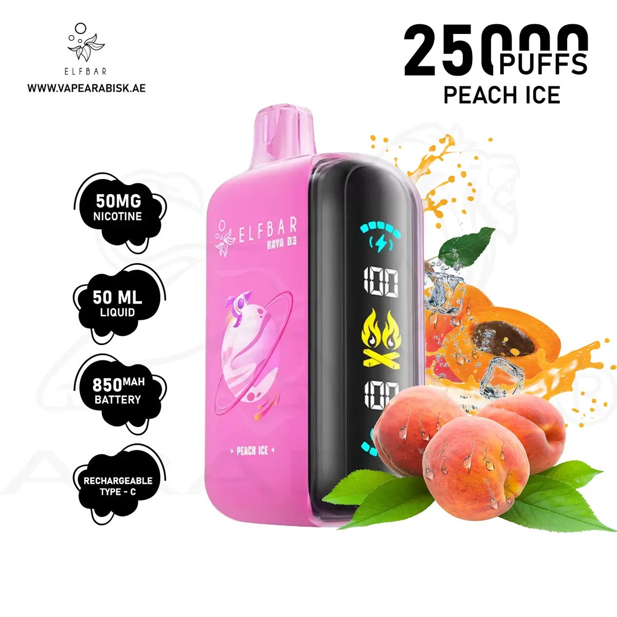 Elfbar Raya D3 Peach Ice
